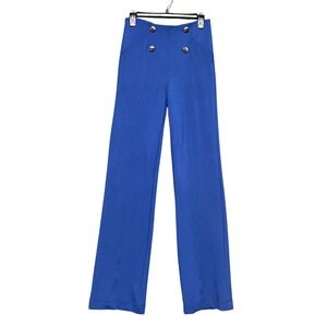 Betabrand Blue High Waisted Sailor Style Wide Leg Dress/Yoga Pants Medium Long